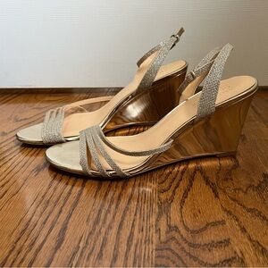 Badgley Mischka gold American Glamour wedge